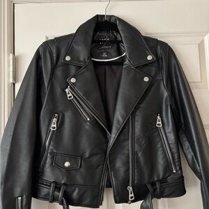 Zara Black Leather Moto Jacket